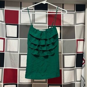 Vibrant Green Tank size small ruffles